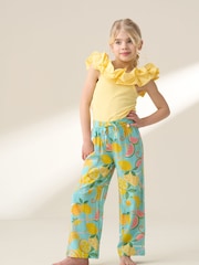 Angel & Rocket Blue Lyla Fruit Print Trousers - Image 3 of 6