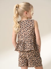 Angel & Rocket Brown Rochelle Denim Peplum Bow 100% Cotton Top - Image 2 of 7