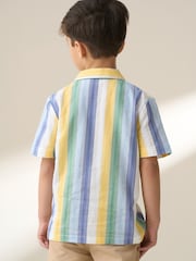 Angel & Rocket Blue Jax Multi Stripe 100% Cotton Shirt - Image 2 of 6