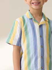 Angel & Rocket Blue Jax Multi Stripe 100% Cotton Shirt - Image 3 of 6