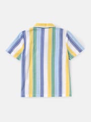 Angel & Rocket Blue Jax Multi Stripe 100% Cotton Shirt - Image 5 of 6