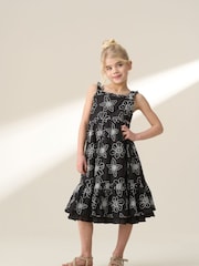 Angel & Rocket Black Maya Embroidered Woven 100% Cotton Dress - Image 1 of 7