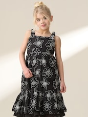 Angel & Rocket Black Maya Embroidered Woven 100% Cotton Dress - Image 3 of 7