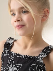 Angel & Rocket Black Maya Embroidered Woven 100% Cotton Dress - Image 4 of 7