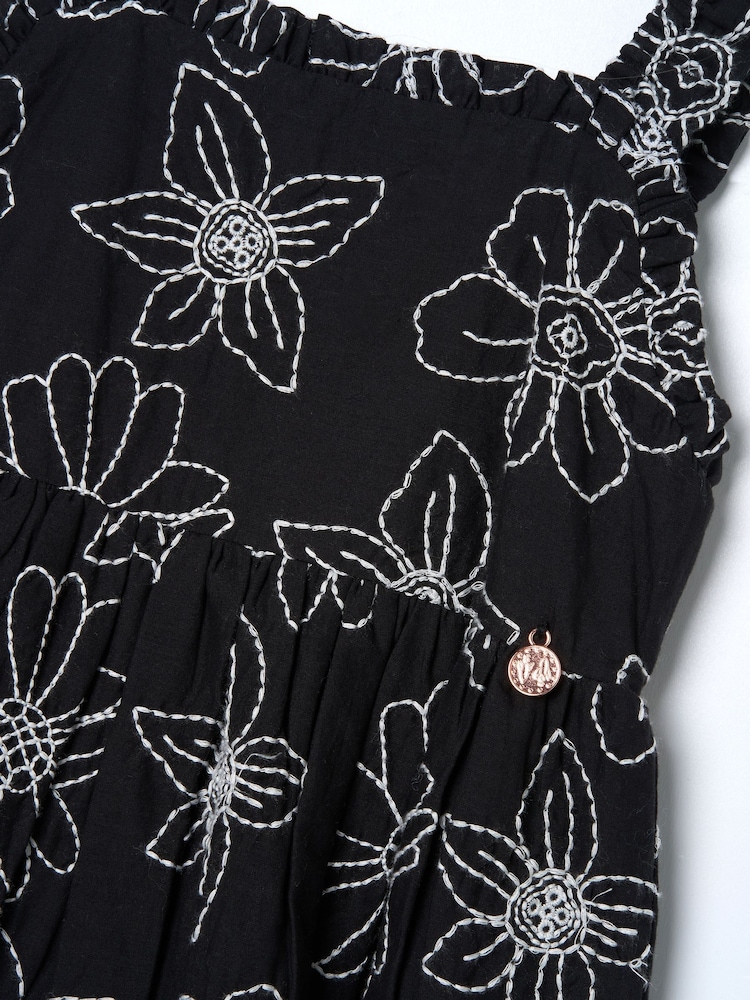 Angel & Rocket Black Maya Embroidered Woven 100% Cotton Dress - Image 7 of 7