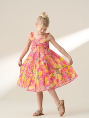 Angel & Rocket Pink Eliana Fruit Print 100% Cotton Sundress - Image 1 of 9