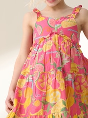 Angel & Rocket Pink Eliana Fruit Print 100% Cotton Sundress - Image 5 of 9