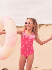 Angel & Rocket Amara Spot Print Ruffle Swimsuit - Imagen 1 de 2