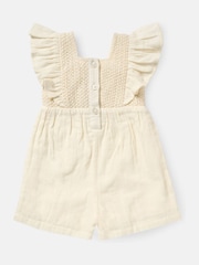 Angel & Rocket Cream 100% Cotton Maci Crochet Playsuit - Image 5 of 6