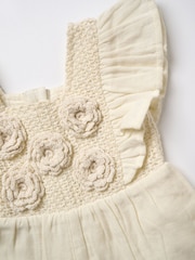 Angel & Rocket Cream 100% Cotton Maci Crochet Playsuit - Image 6 of 6