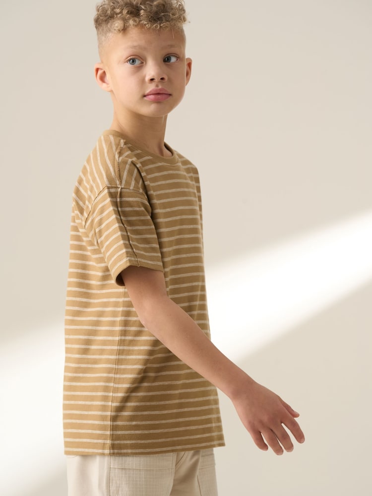 Angel & Rocket Brown Ash Textured 100% Cotton T-Shirt - Image 2 of 7