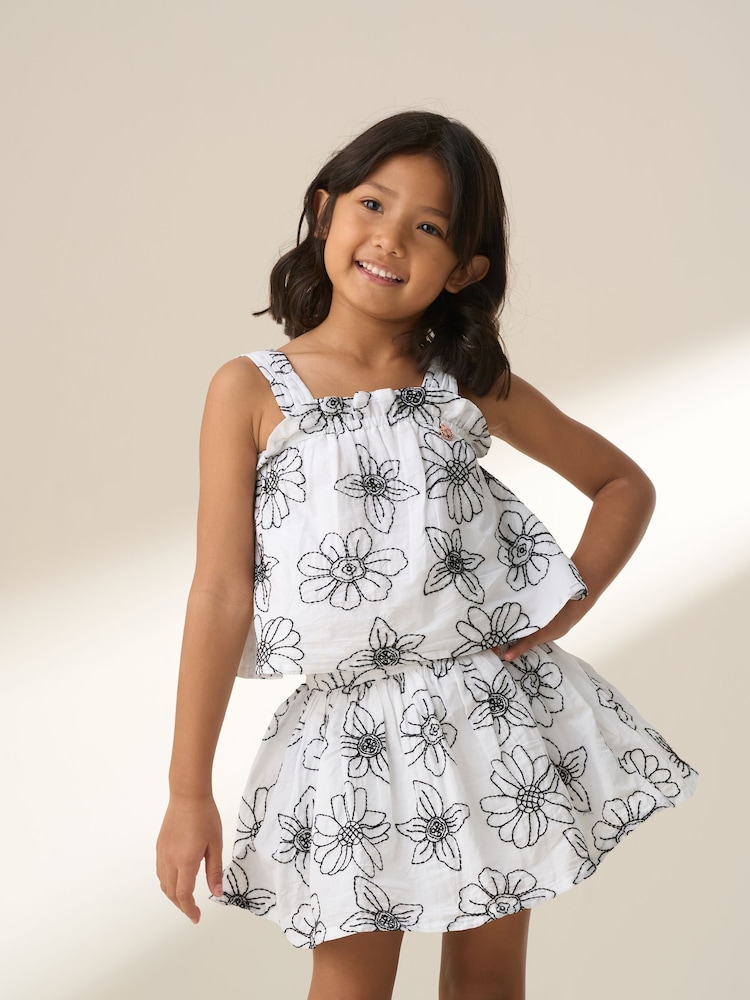 Angel & Rocket White Maya Embroidered Woven 100% Cotton Top - Image 1 of 6