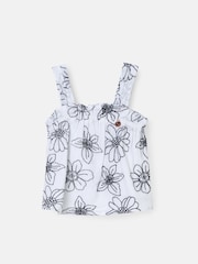Angel & Rocket White Maya Embroidered Woven 100% Cotton Top - Image 4 of 6