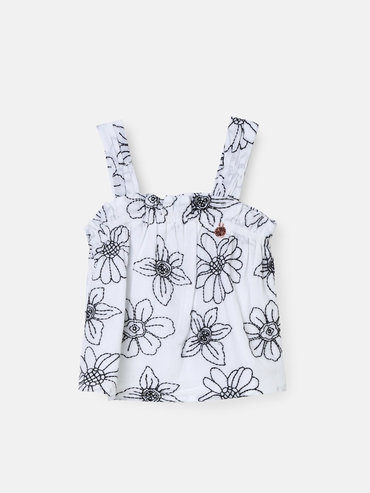 Angel & Rocket White Maya Embroidered Woven 100% Cotton Top - Image 4 of 6