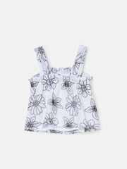 Angel & Rocket White Maya Embroidered Woven 100% Cotton Top - Image 5 of 6