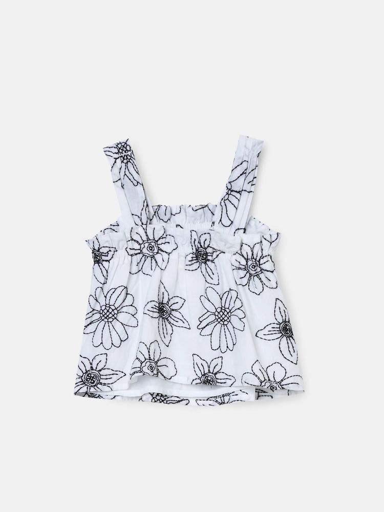 Angel & Rocket White Maya Embroidered Woven 100% Cotton Top - Image 5 of 6