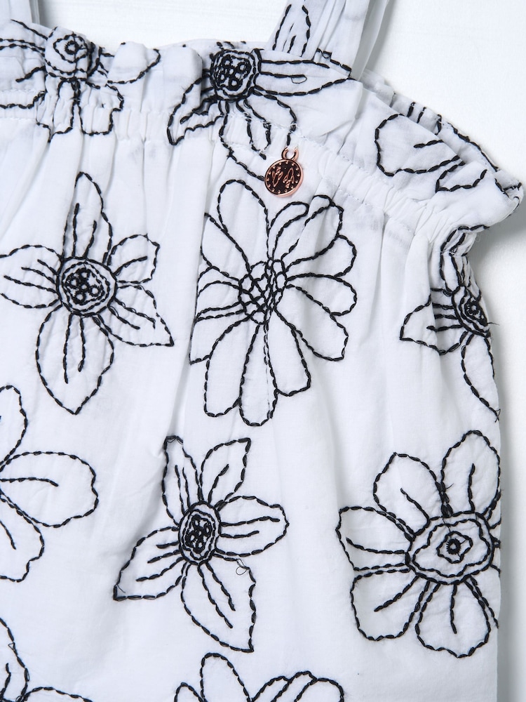 Angel & Rocket White Maya Embroidered Woven 100% Cotton Top - Image 6 of 6