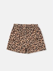 Angel & Rocket Brown Rochelle Leopard Print 100% Cotton Shorts - Image 5 of 6