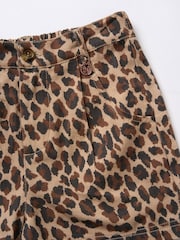 Angel & Rocket Brown Rochelle Leopard Print 100% Cotton Shorts - Image 6 of 6
