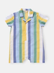 Angel & Rocket Multi Jax Woven Stripe 100% Cotton Romper - Image 1 of 3