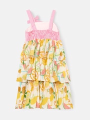 Angel & Rocket Pink Lydia Tiered Fruit Sun 100% Cotton Dress - Image 7 of 8
