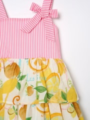 Angel & Rocket Pink Lydia Tiered Fruit Sun 100% Cotton Dress - Image 8 of 8