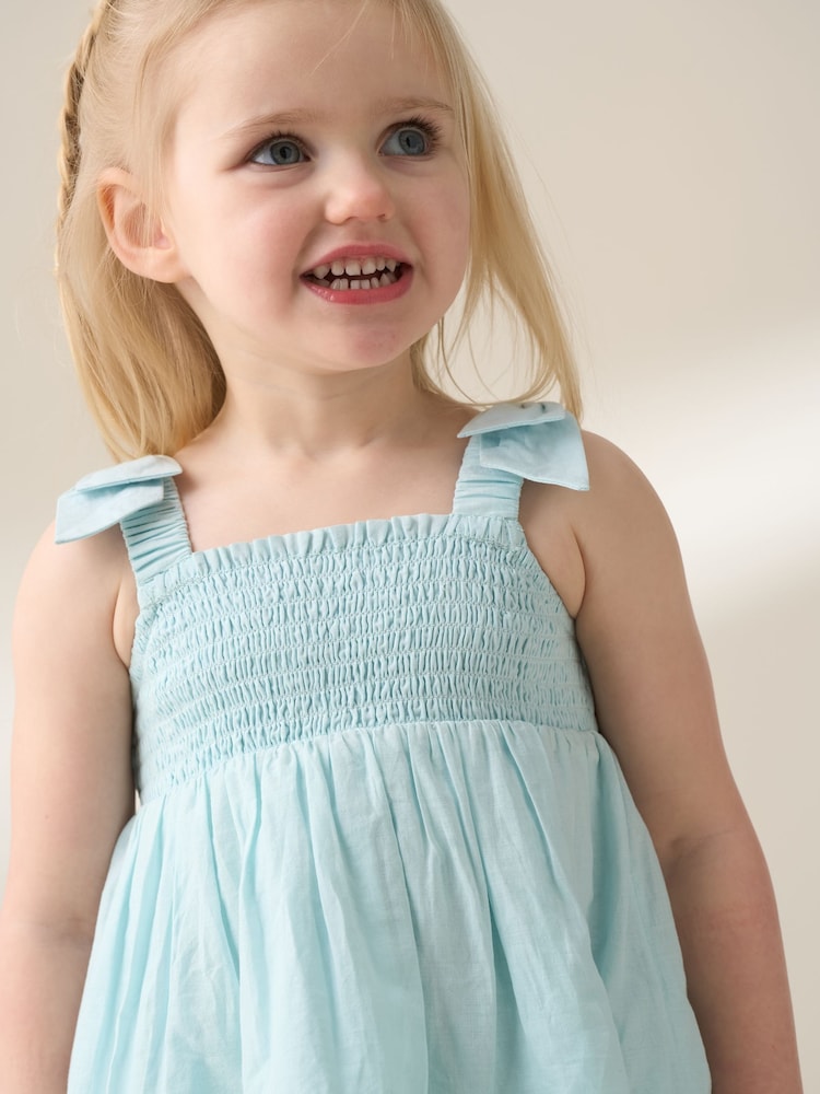 Angel & Rocket Blue Lina Embroidered 100% Cotton Top and Shorts Set - Image 3 of 7