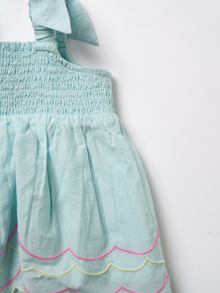 Angel & Rocket Blue Lina Embroidered 100% Cotton Top and Shorts Set - Image 7 of 7