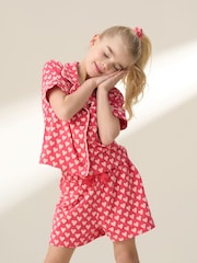 Angel & Rocket Pink Stella Heart Print Pyjamas Set - Image 2 of 7