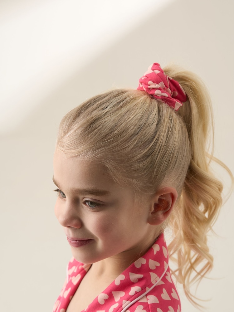Angel & Rocket Pink Stella Heart Print Pyjamas Set - Image 4 of 7