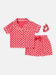 Angel & Rocket Pink Stella Heart Print Pyjamas Set - Image 6 of 7