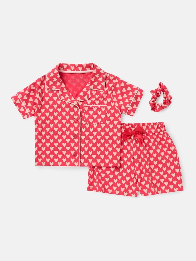 Angel & Rocket Pink Stella Heart Print Pyjamas Set - Image 6 of 7