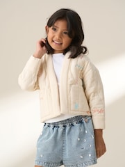 Angel & Rocket Cream Rylee 100% Cotton Quilted Embroidered Kimono Jacket - Image 1 of 9