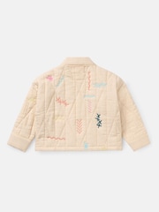 Angel & Rocket Cream Rylee 100% Cotton Quilted Embroidered Kimono Jacket - Image 7 of 9