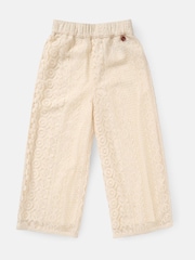Angel & Rocket Cream Kinsley Jersey Crochet Trousers - Image 4 of 6