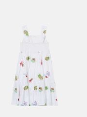 Angel & Rocket White Emmie Embroidered Fruit 100% Cotton Dress - Image 6 of 7