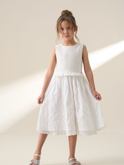 Angel & Rocket White Natalie Bow Back 100% Cotton Dress - Image 1 of 7