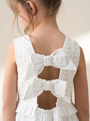 Angel & Rocket White Natalie Bow Back 100% Cotton Dress - Image 3 of 7