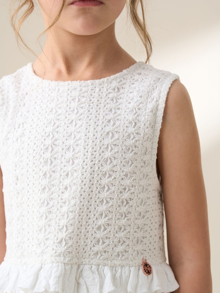 Angel & Rocket White Natalie Bow Back 100% Cotton Dress - Image 4 of 7