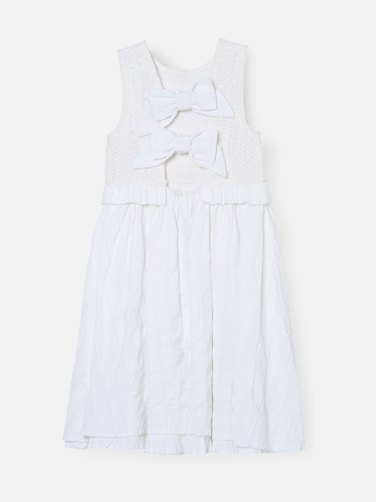 Angel & Rocket White Natalie Bow Back 100% Cotton Dress - Image 6 of 7