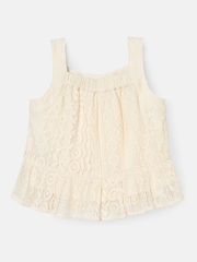 Angel & Rocket Cream Kinsley Jersey Crochet Top - Image 6 of 7