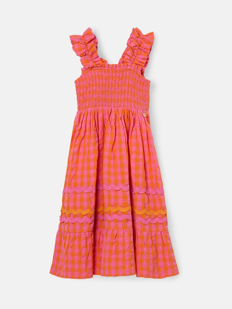 Angel & Rocket Orange Bella Ric Rac Midi 100% Cotton Dress - Image 5 of 7