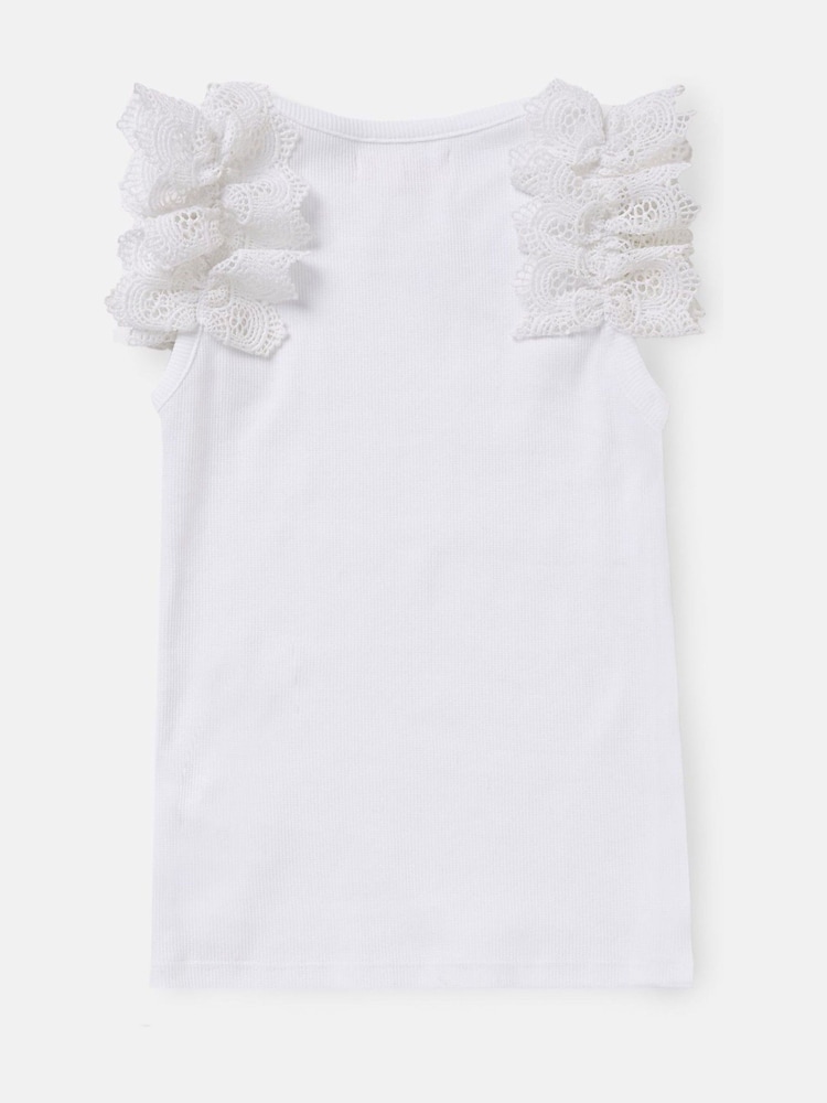 Angel & Rocket White Jess Flower Trim Vest - Image 4 of 5