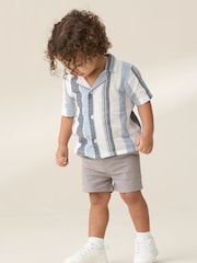 Angel & Rocket White Enzo Mini Jacquard Stripe 100% Cotton Shirt - Image 2 of 6