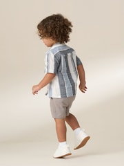 Angel & Rocket White Enzo Mini Jacquard Stripe 100% Cotton Shirt - Image 3 of 6