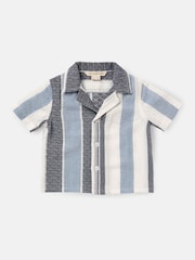 Angel & Rocket White Enzo Mini Jacquard Stripe 100% Cotton Shirt - Image 4 of 6