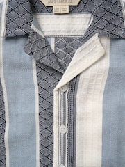 Angel & Rocket White Enzo Mini Jacquard Stripe 100% Cotton Shirt - Image 6 of 6