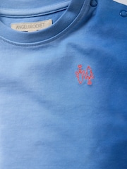 Angel & Rocket Blue Brad Mini Ombre Washed 100% Cotton T-Shirt - Image 5 of 5