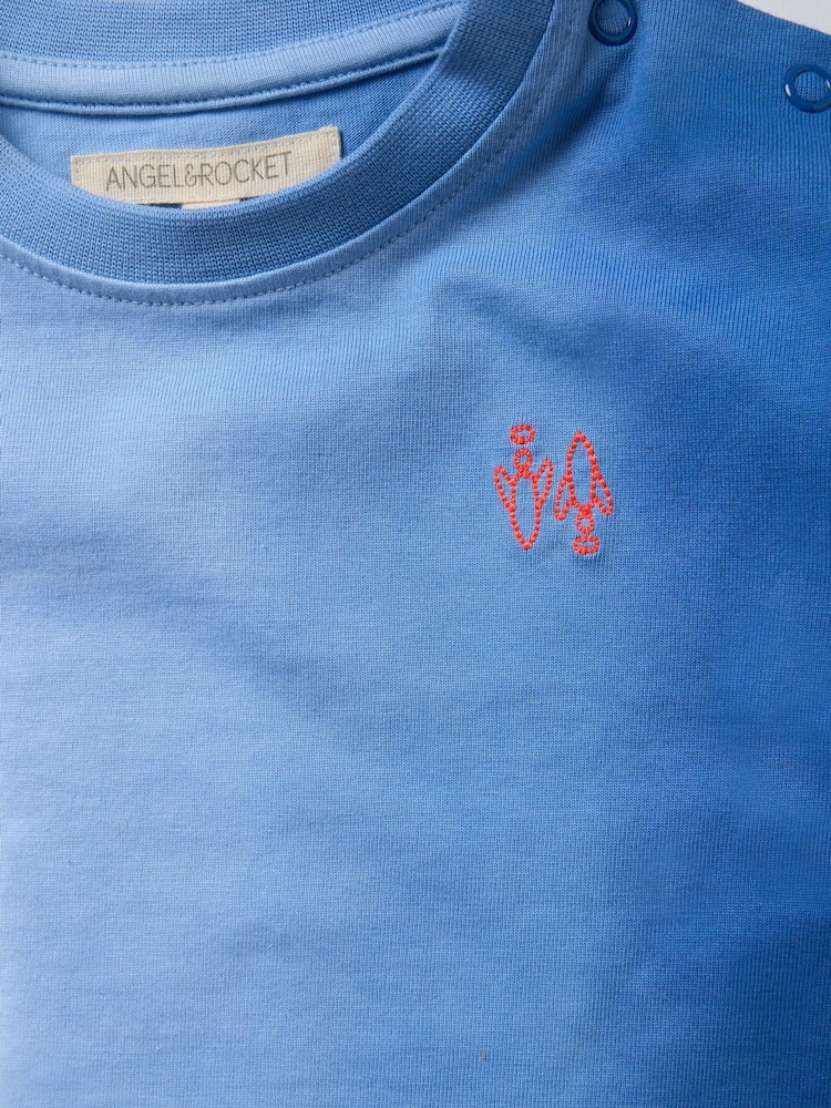 Angel & Rocket Blue Brad Mini Ombre Washed 100% Cotton T-Shirt - Image 5 of 5