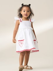 Angel & Rocket White Lola Ric Rac Pocket 100% Cotton Dress - Image 1 of 6